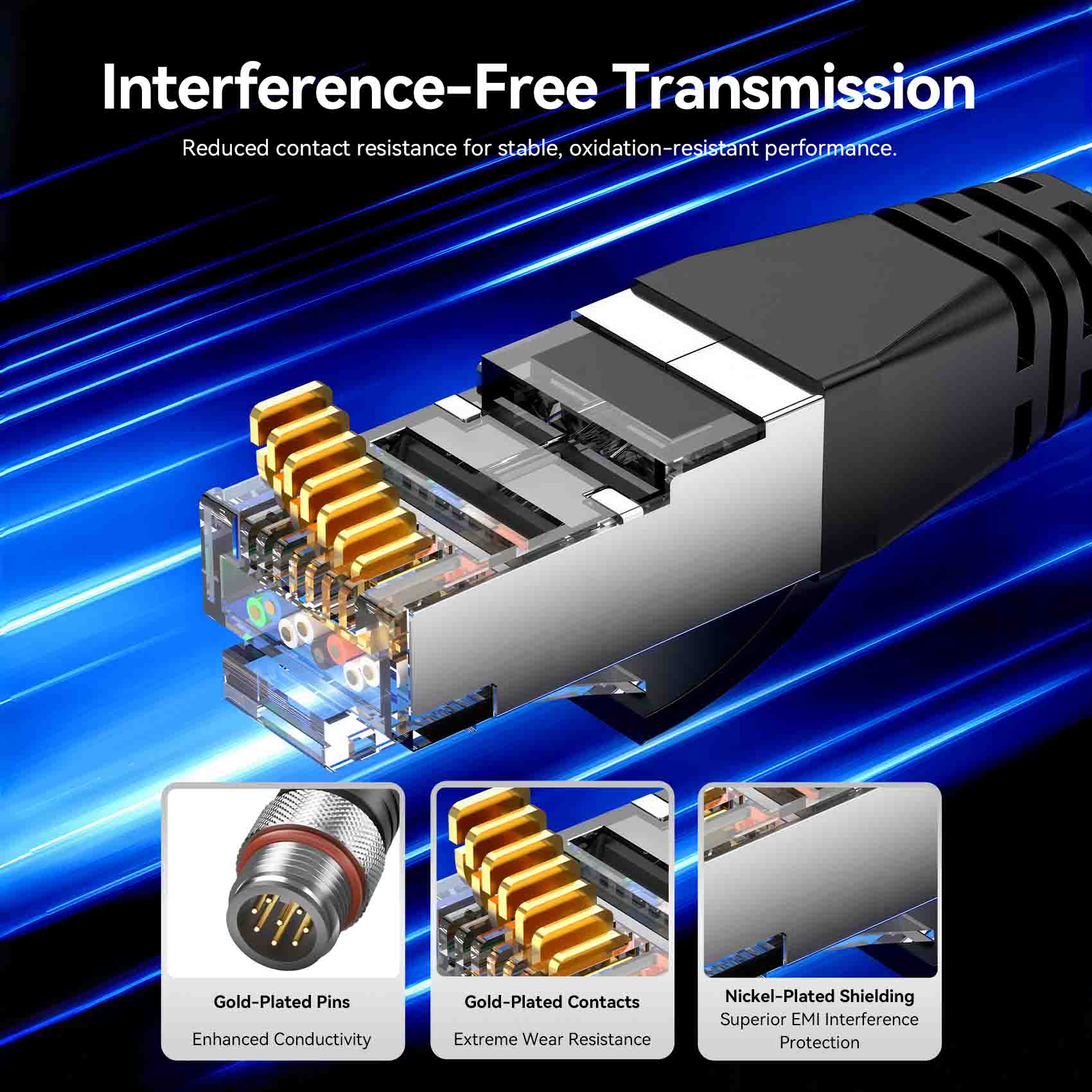 Vention M12 8 Pin A-Code to RJ45 Ethernet Patch Cable