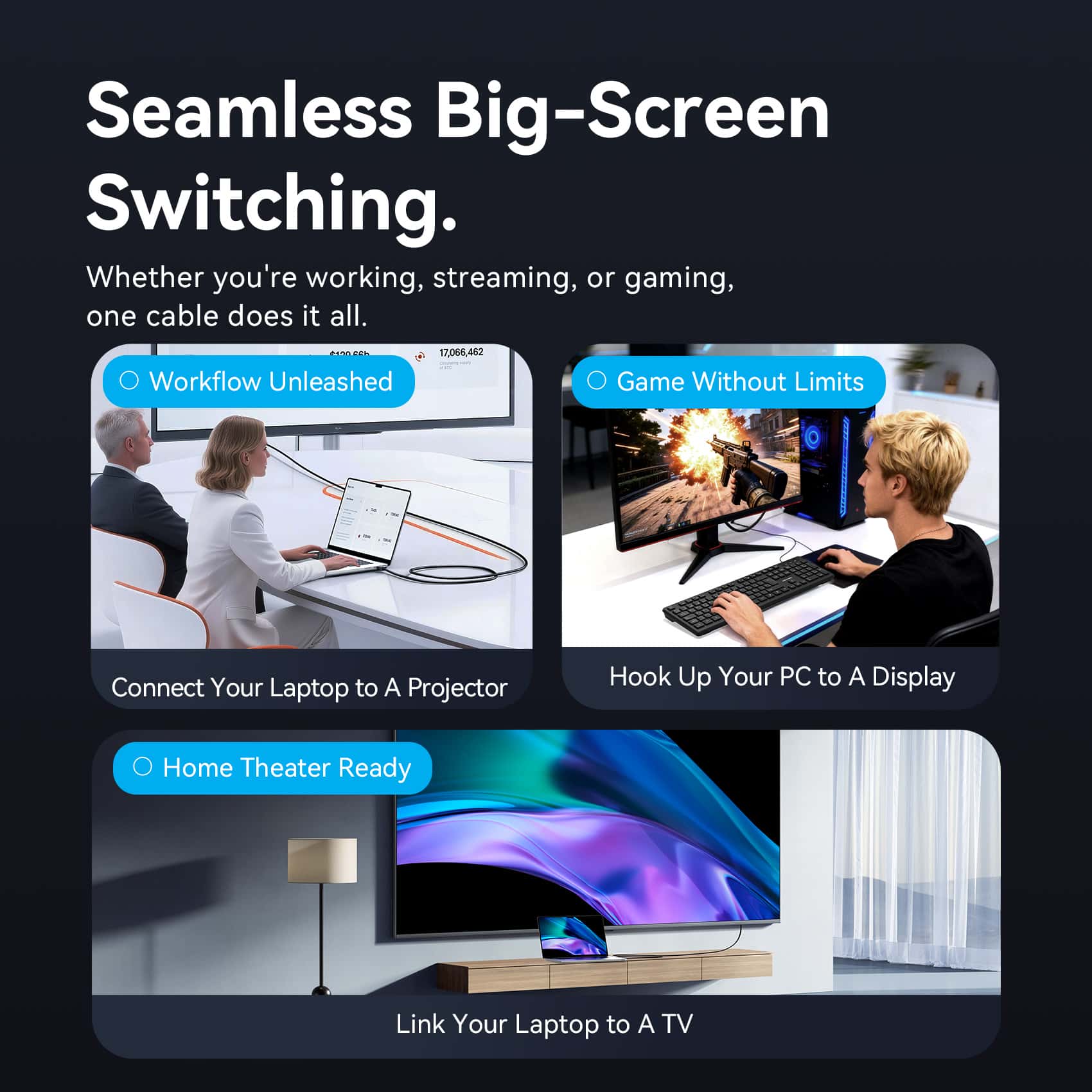 Vention HDMI™-A Male to VGA Male HD Cable Black