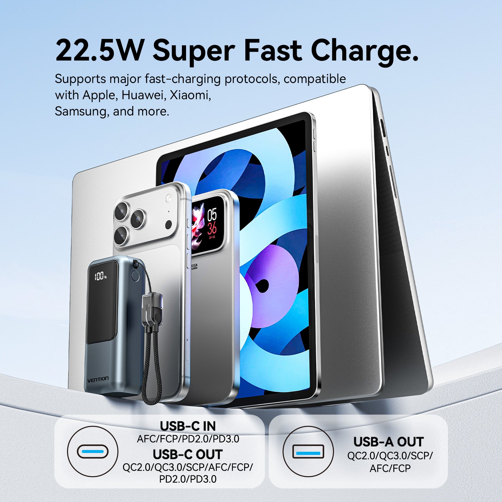 Vention Mini 10000mAh Power Bank 22.5W