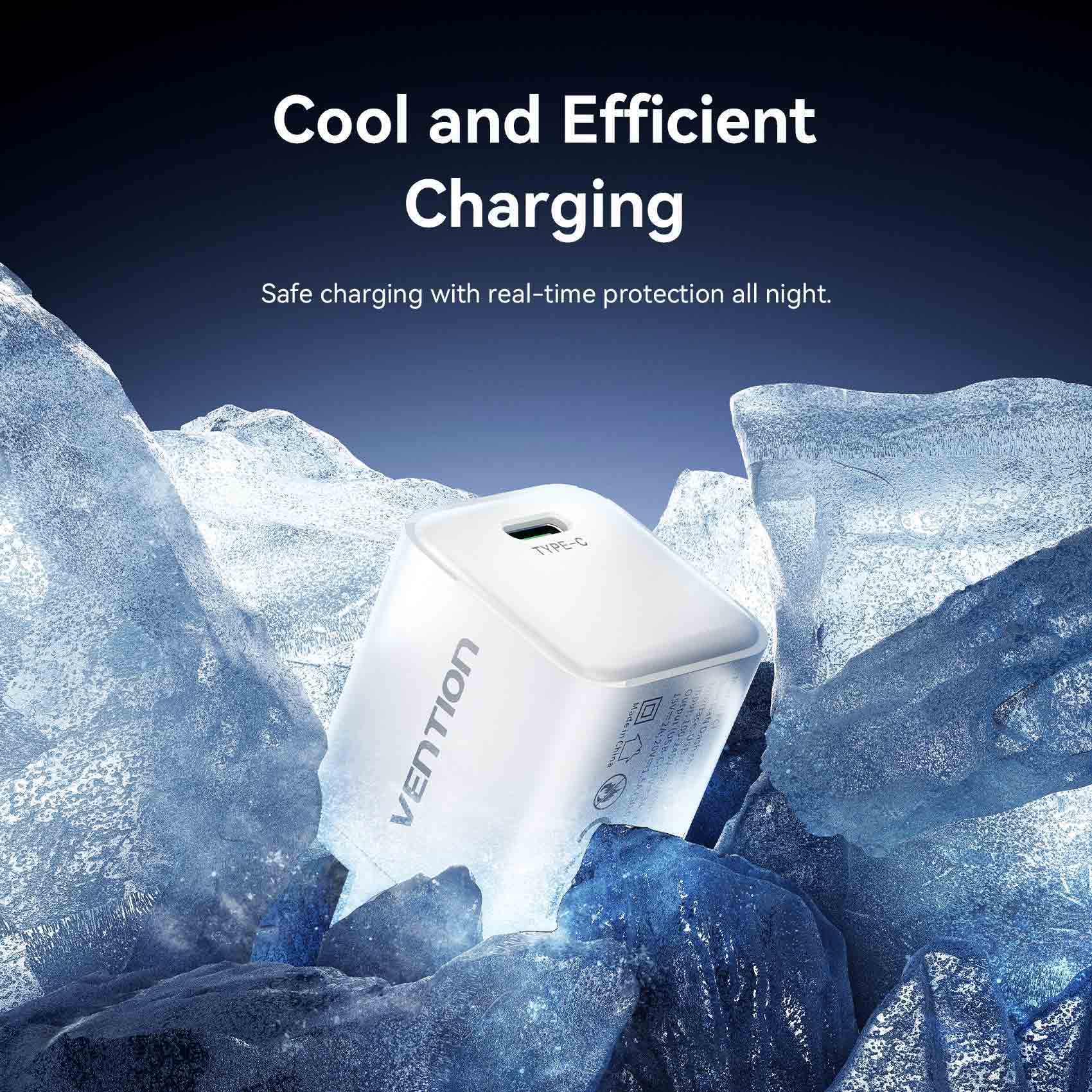 Vention 1-Port USB-C GaN Charger (30W) EU-Plug