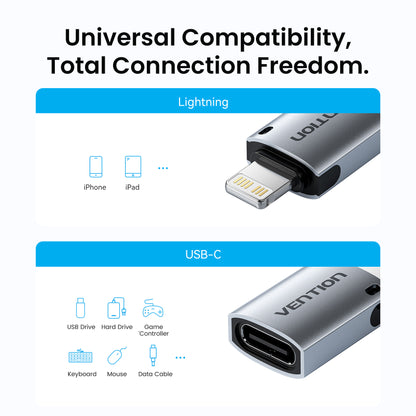 Vention USB-C Female to Lightning Male OTG Adapter