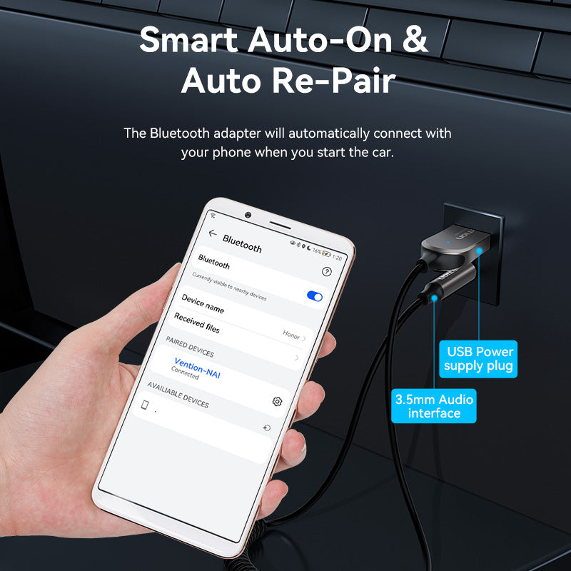 <tc>Vention</tc> USB Bluetooth аудио приемник для автомобиля