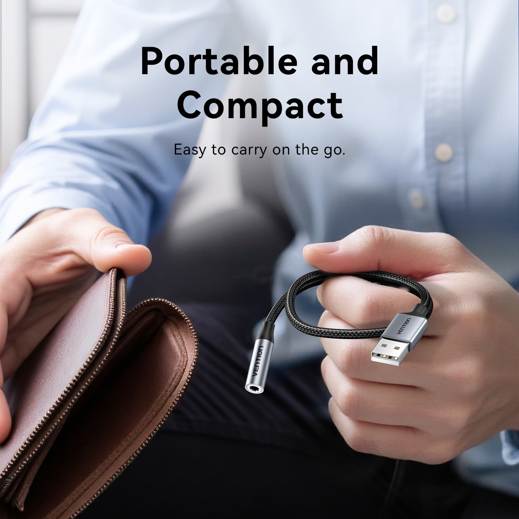 Vention 1-Port USB External Sound Card 0.25M Gray