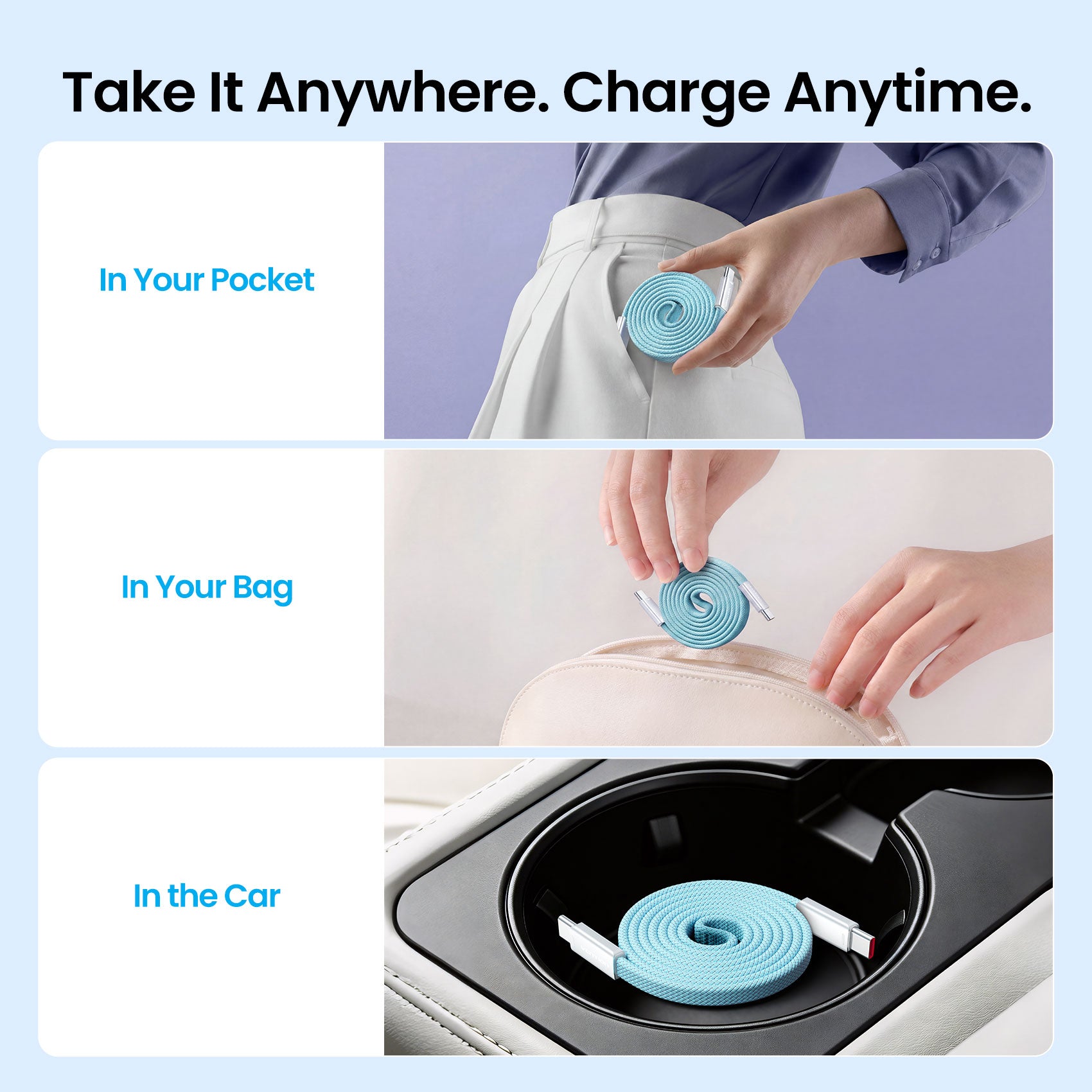 240W USB-C Slim Magnetic Fast Charging Cable