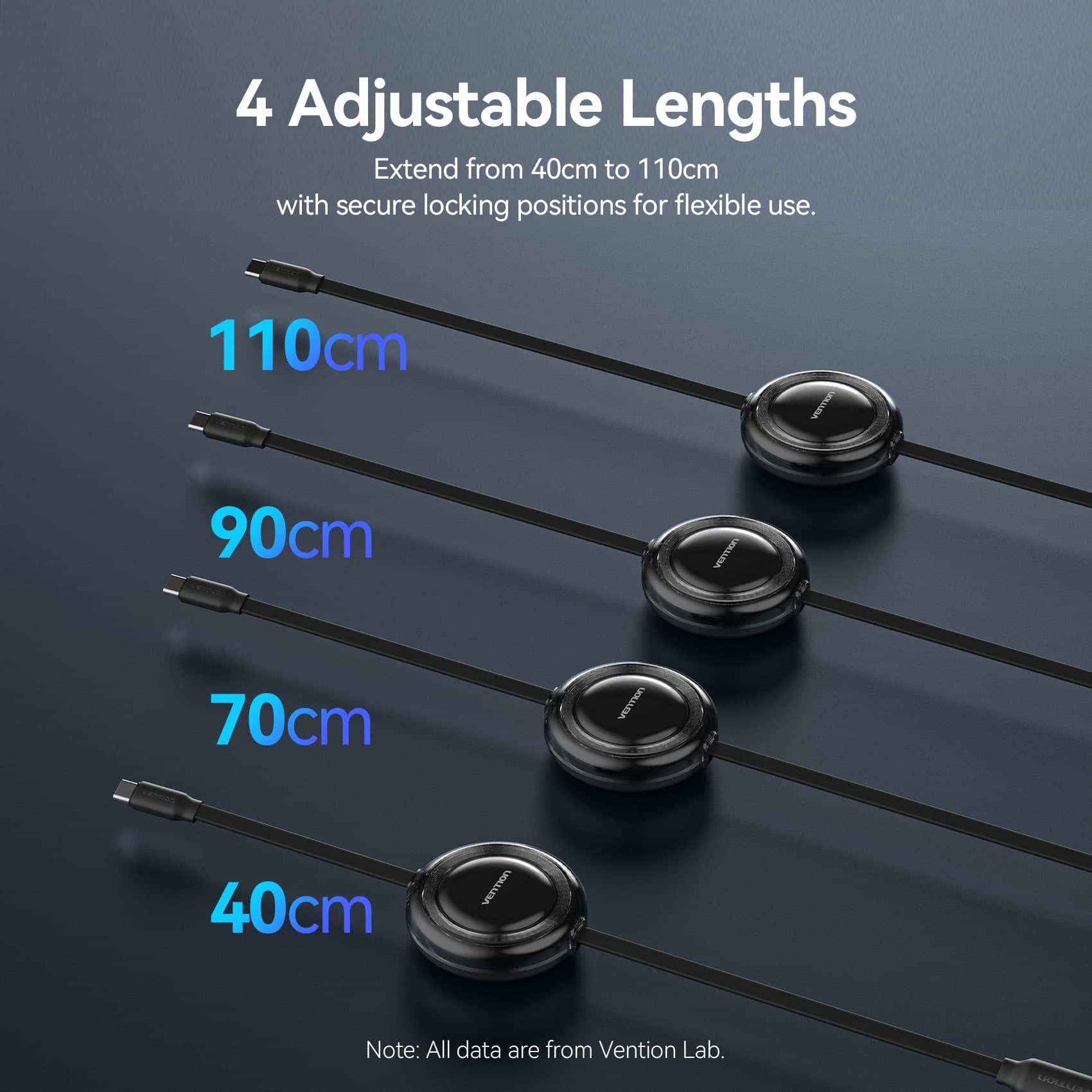 Vention 3-in-1 USB 2.0 Retractable Charging Cable