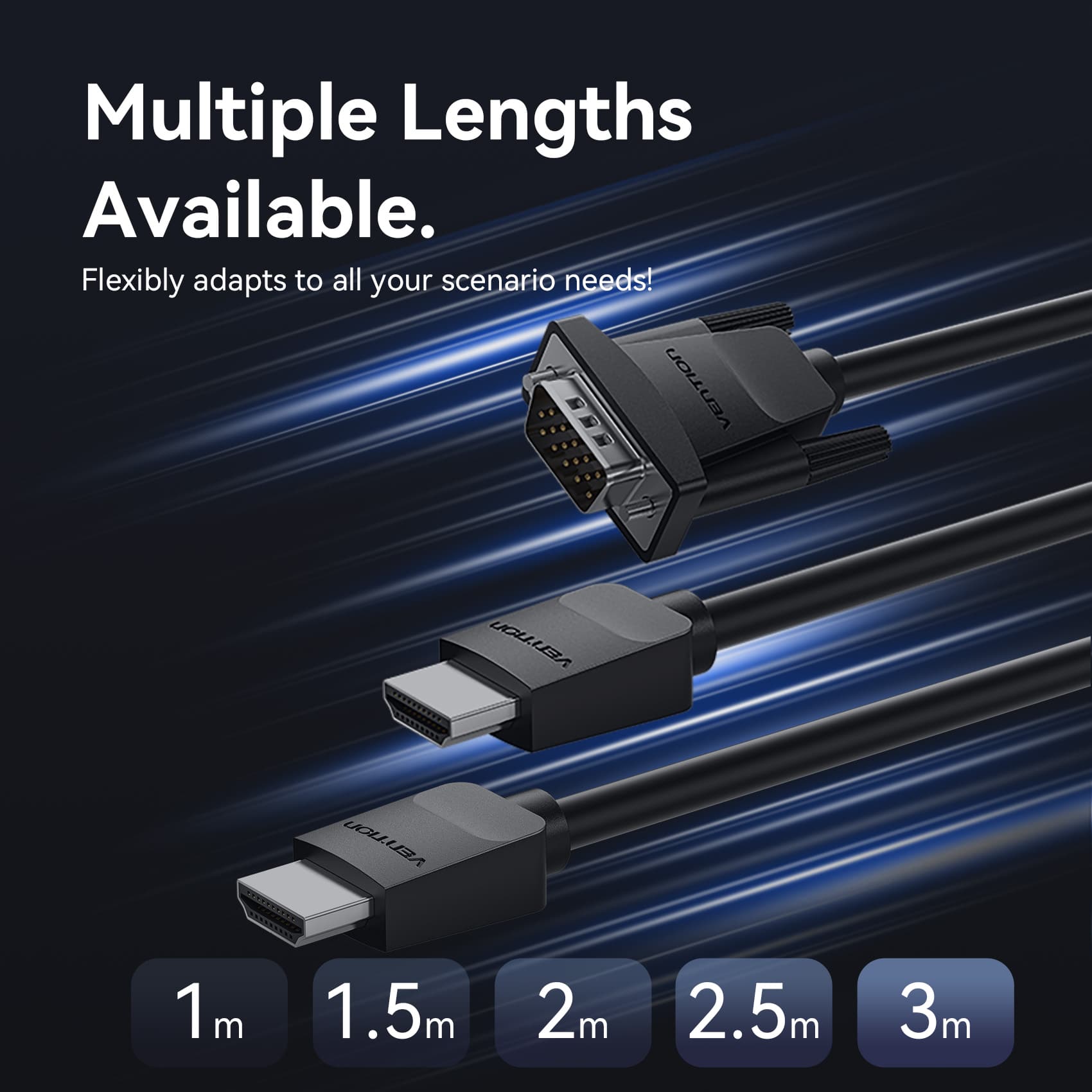 Vention HDMI™-A Male to VGA Male HD Cable Black