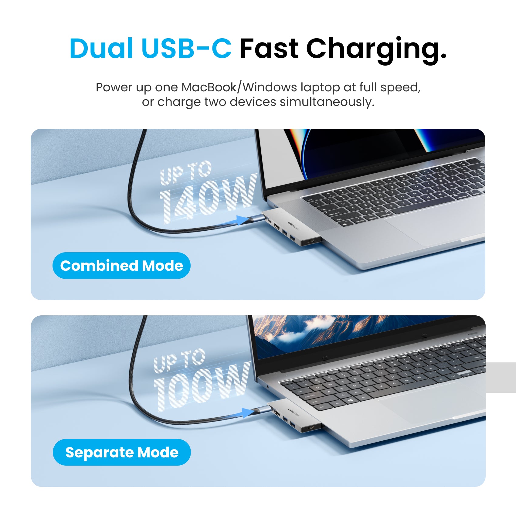 Vention 6'sı 2 arada USB-C Takılabilir Bağlantı İstasyonu
