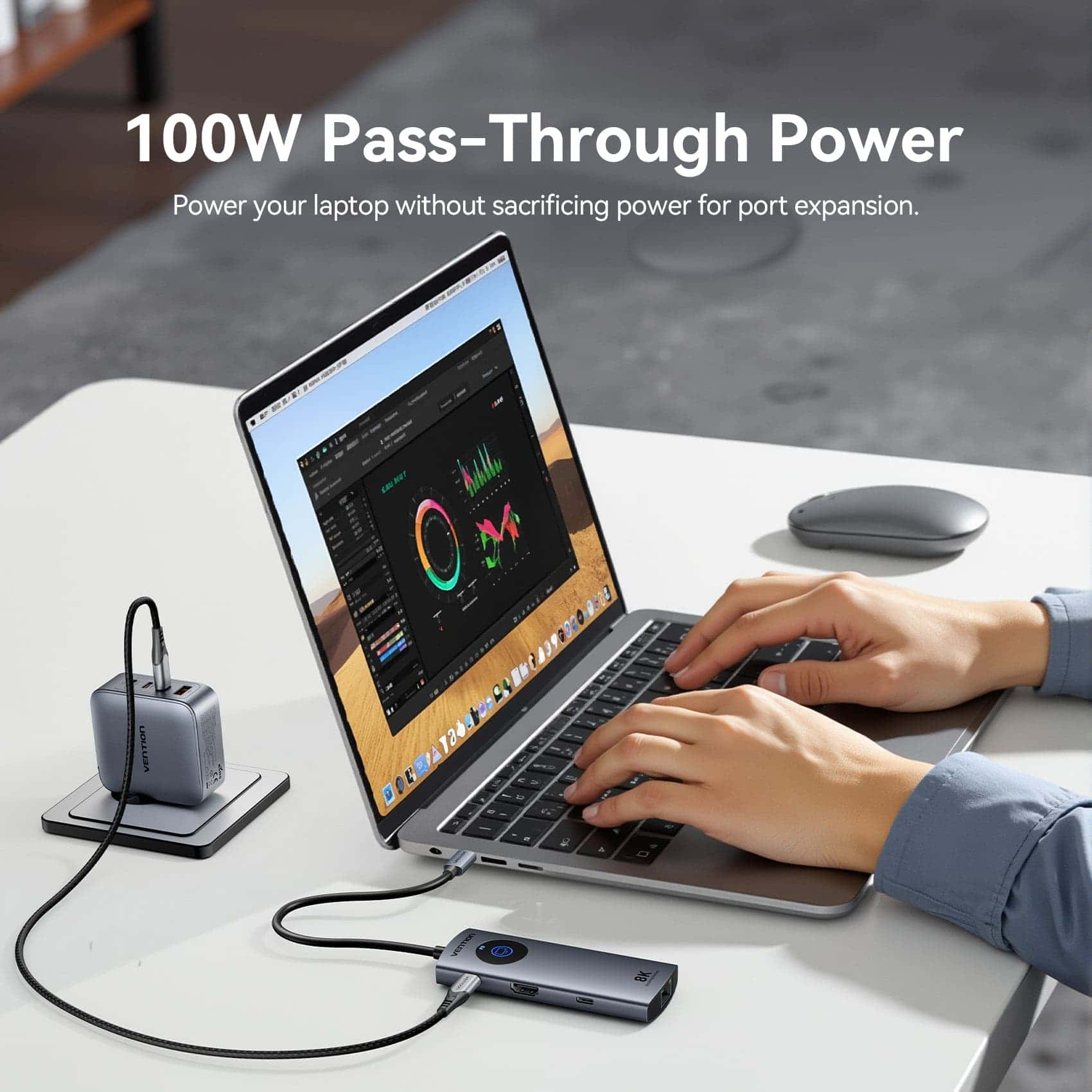 Vention 6-in-1 USB-C 8K Docking Station with LED Display