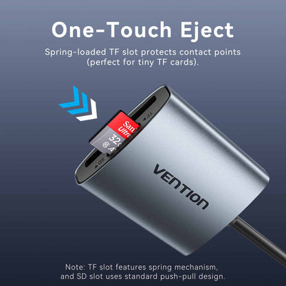 Vention 2-in-1 SD 4.0 Card Reader (SD + TF)