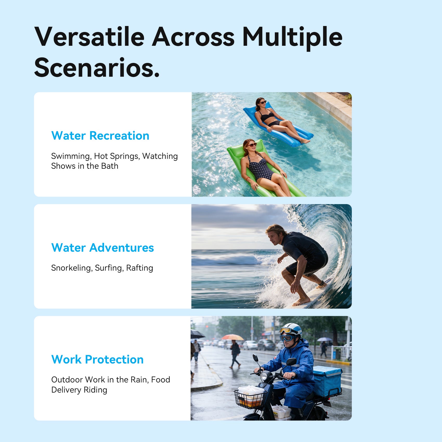 Vention 7.2-Inch Floating Shockproof Airbag Waterproof Phone Pouch with Lock Seal Black