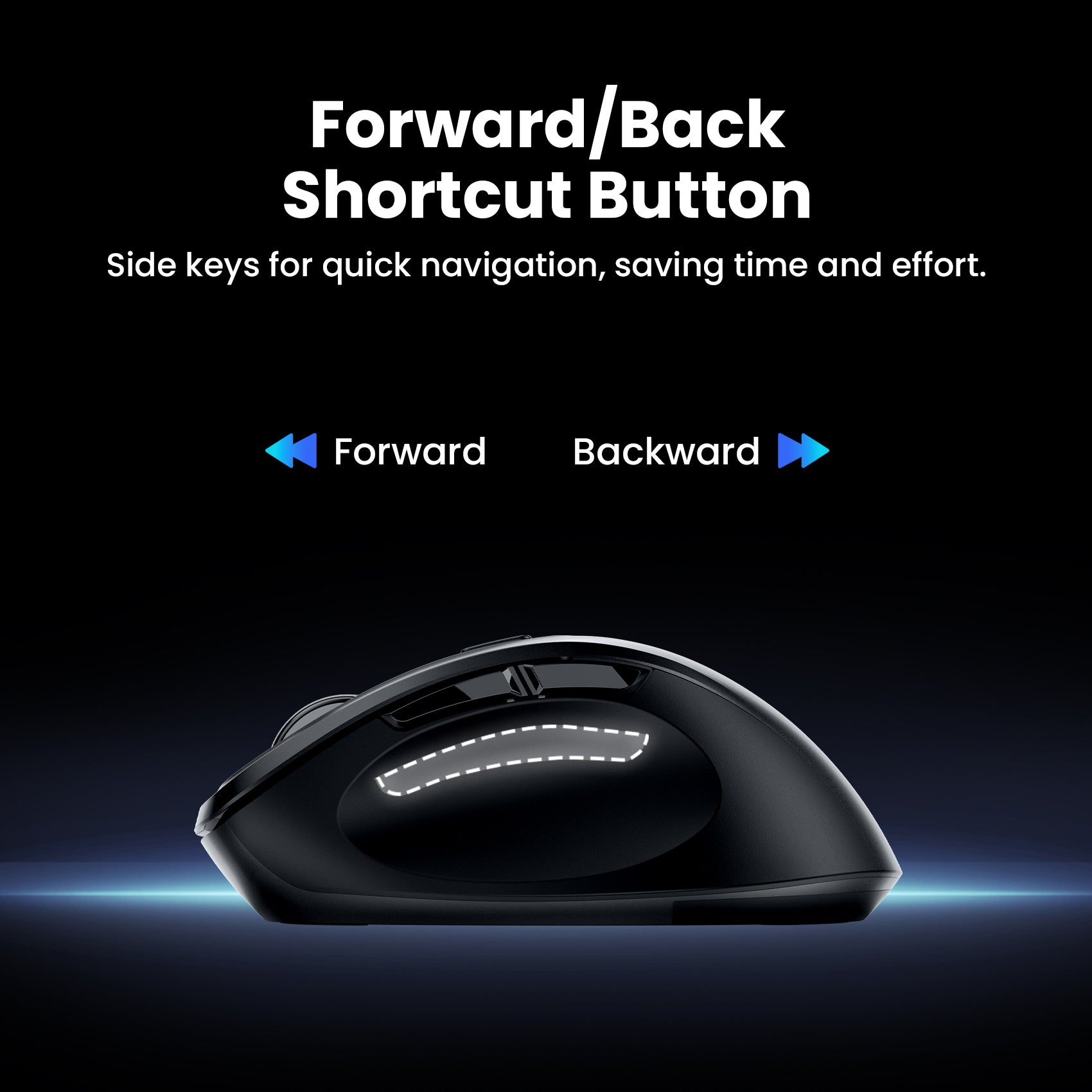 Vention 6-Button 2.4GHz + Bluetooth 5.1 Wireless Ergonomic Mouse Black Silent Type