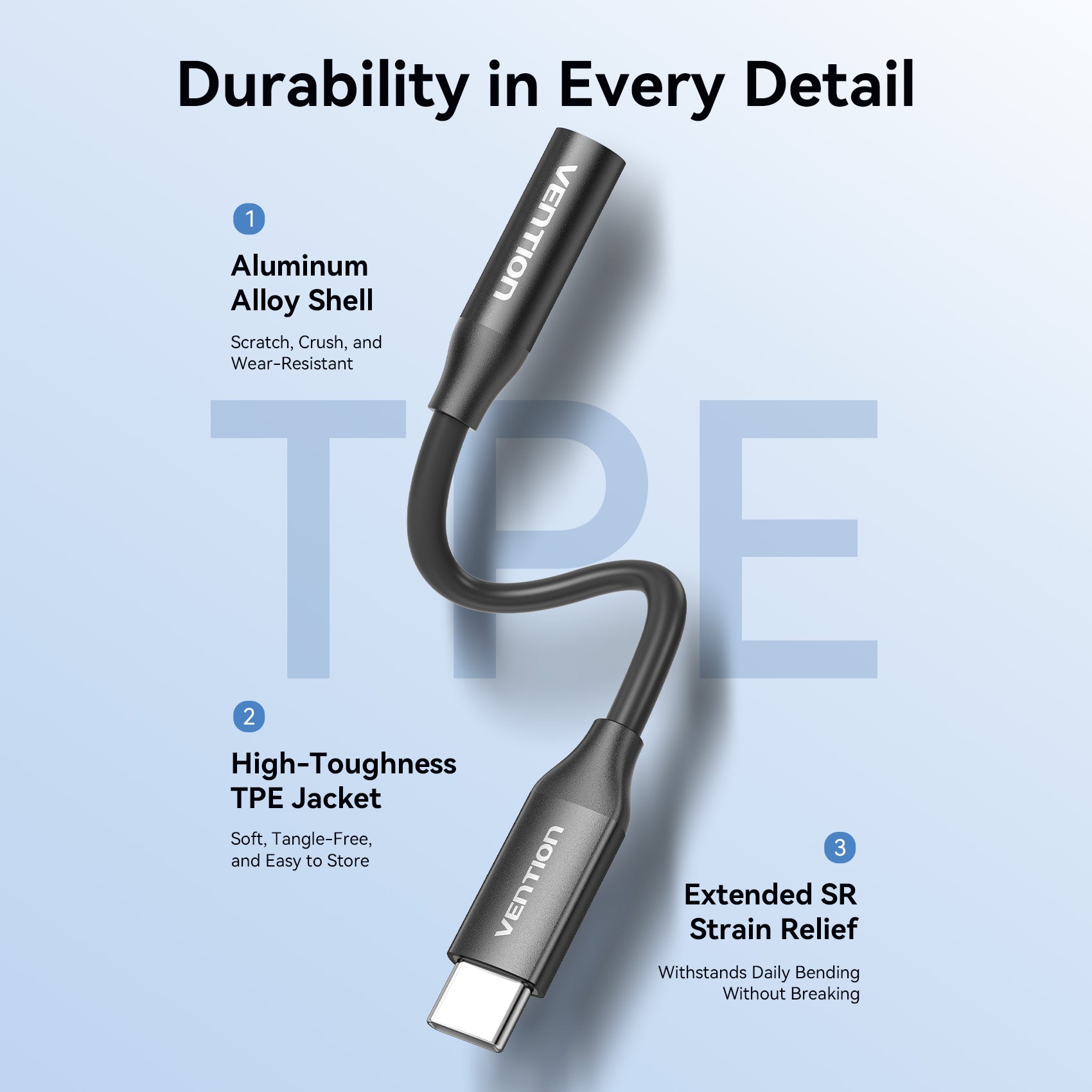 Vention USB-C Male to 3.5mm Female Audio Adapter
