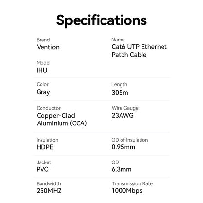 <tc>Vention</tc> Cable LAN UTP Cat.6 de 305 m Gary