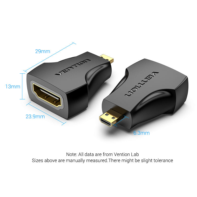 Vention Micro HDMI Male to HDMI Female Adapter Black