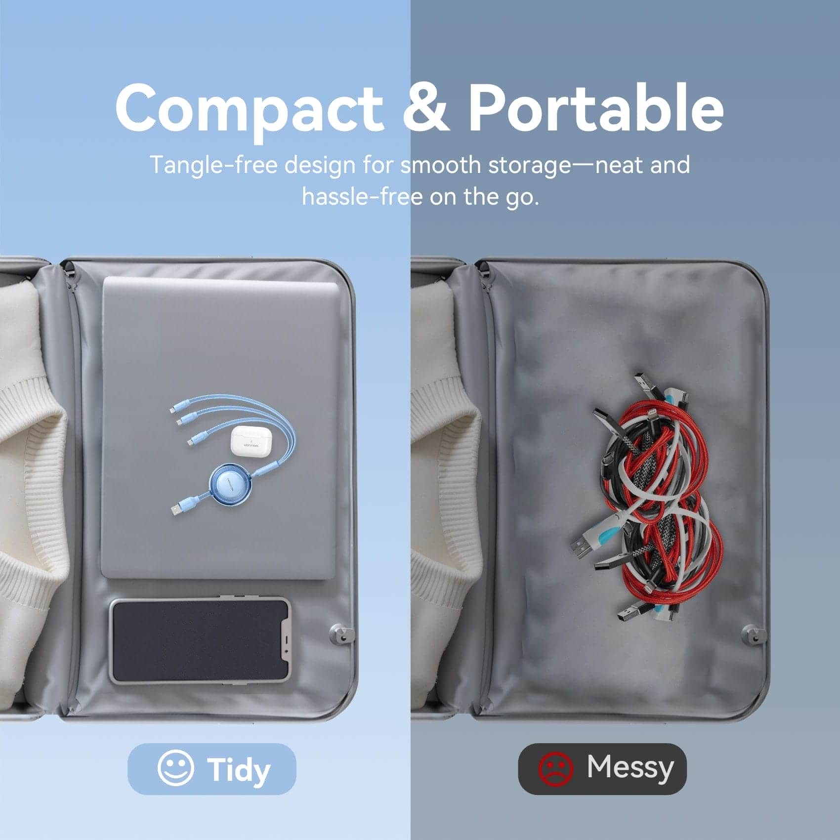 Vention 3-in-1 USB 2.0 Retractable Charging Cable
