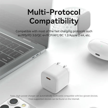 Vention 1-port USB-C GaN Charger(30W) US Plug