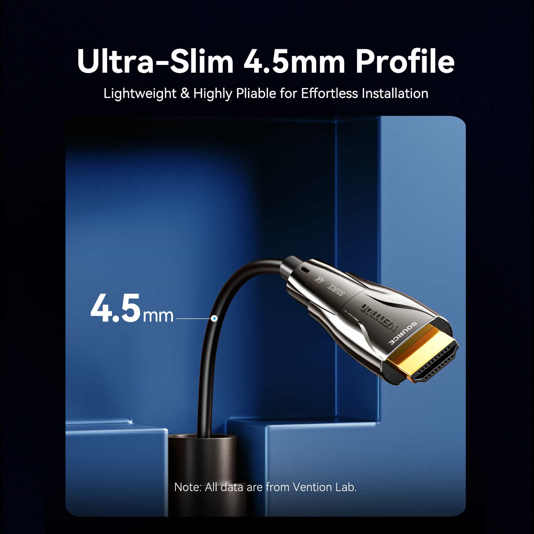 Vention Detachable Optical HDMI-A Male to HDMI-D + HDMI-A Male 4K Cable