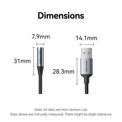 Vention 1 Bağlantı Noktalı USB Harici Ses Kartı 0,25M Gri (OMTP-CTIA)