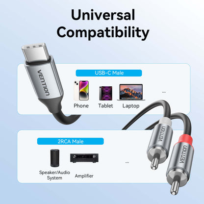 <tc>Vention</tc> Cable de audio USB-C macho a 2RCA macho