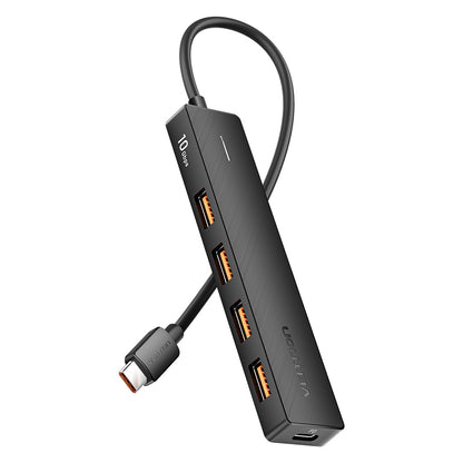 Vention USB-C - USB 3.2 Gen 2 Tip-A x 4/PD 10G Hub 0,15M Siyah