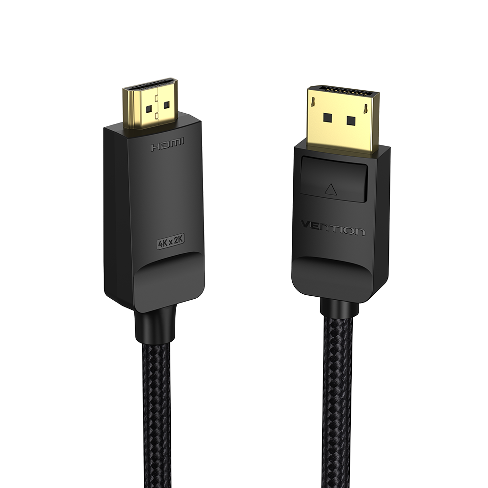 Vention cotton Braided 4K DP Male to HDMI-A Male HD Cable