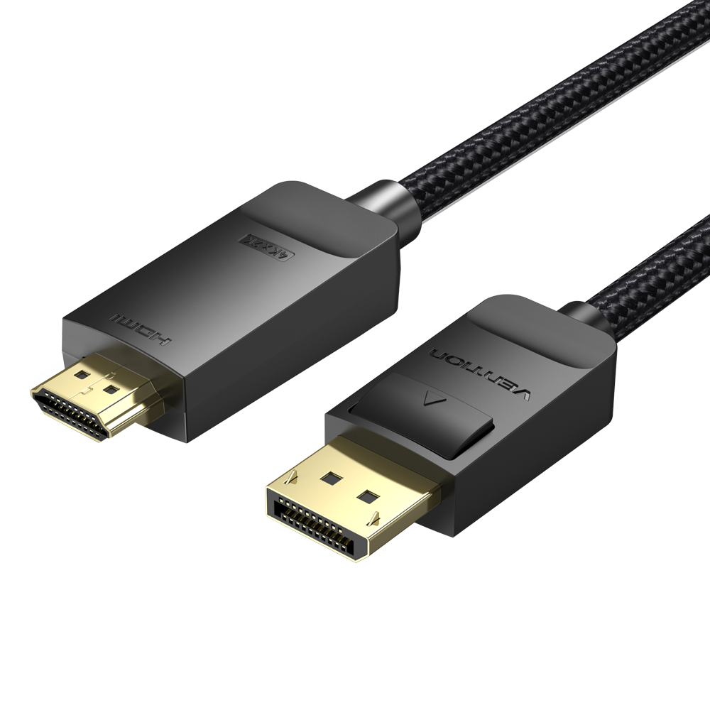 Vention cotton Braided 4K DP Male to HDMI-A Male HD Cable
