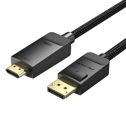 Vention cotton Braided 4K DP Male to HDMI-A Male HD Cable