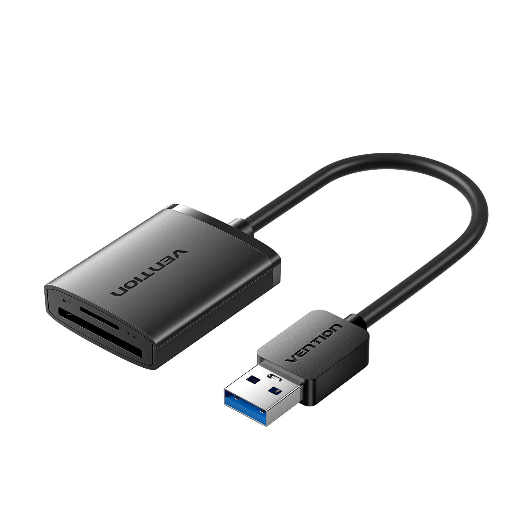 Vention 2-in-1 USB 3.0 A Card Reader (SD+TF) Black Dual Drive Letter