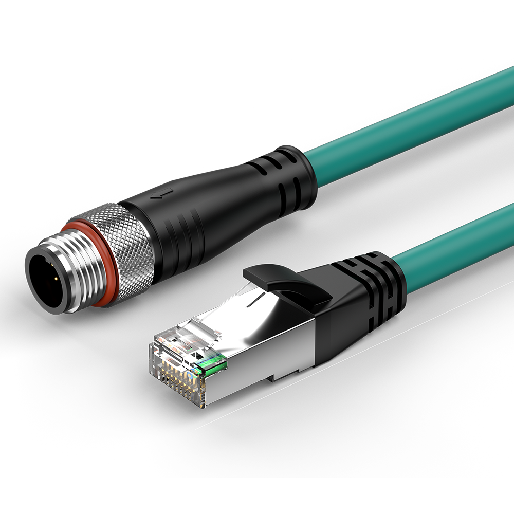 Vention M12 8 Pin A-Code to RJ45 Ethernet Patch Cable