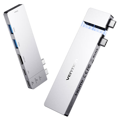 Vention 6'sı 2 arada USB-C Takılabilir Bağlantı İstasyonu