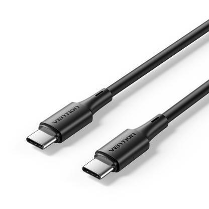 Vention USB 2.0 Tip-C Erkek - Tip-C Erkek 3A Kablo Siyah PVC Tipi