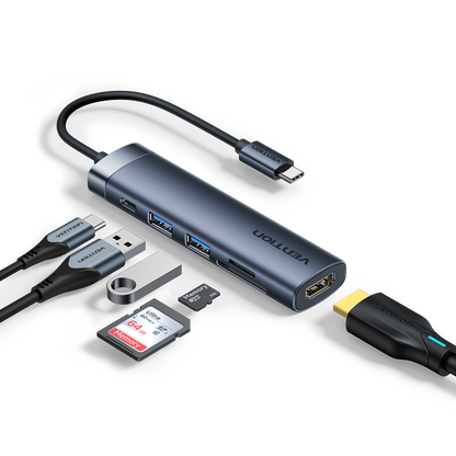 Vention 6'sı 1 arada USB-C Bağlantı İstasyonu