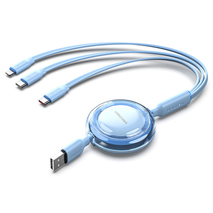 <tc>Vention</tc> Kabel Pengisi Daya USB 2.0 3-in-1 yang Dapat Ditarik