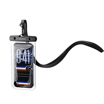 Vention 7.2-Inch Floating Shockproof Airbag Waterproof Phone Pouch with Lock Seal Black
