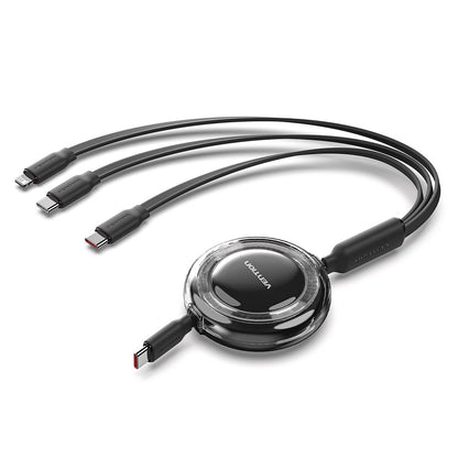Vention 3-in-1 USB 2.0 Retractable Charging Cable