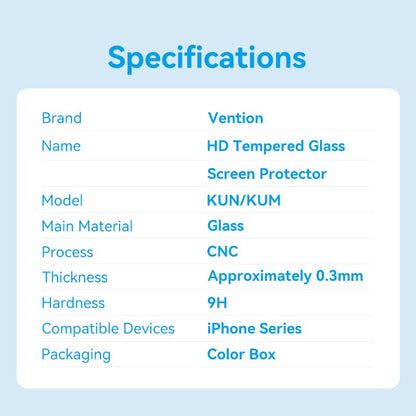 <tc>Vention</tc> Pelindung Layar Kaca Tempered HD untuk iPhone 15 dengan Alat Pemasangan Mudah
