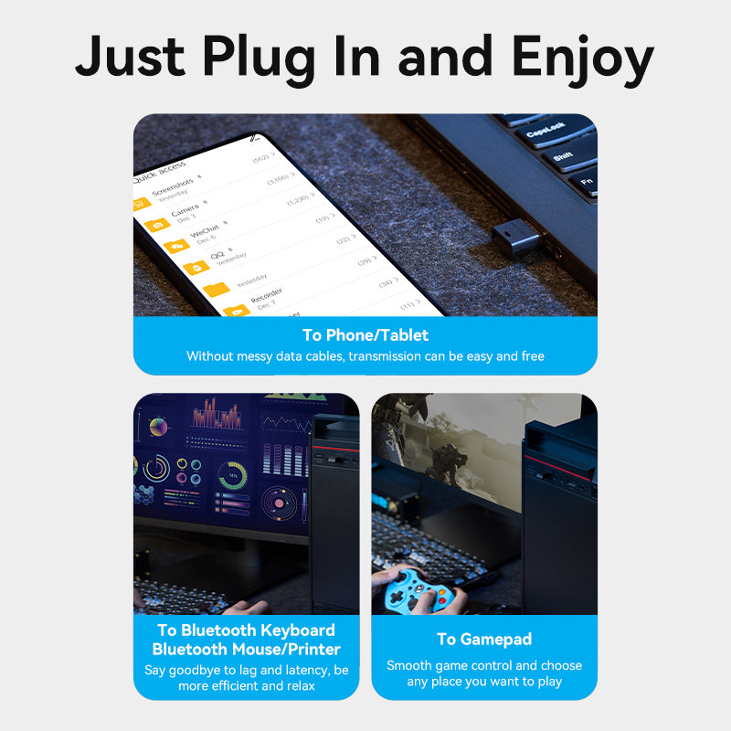 Vention USB Bluetooth 5.3 Adapter Black Mini Type