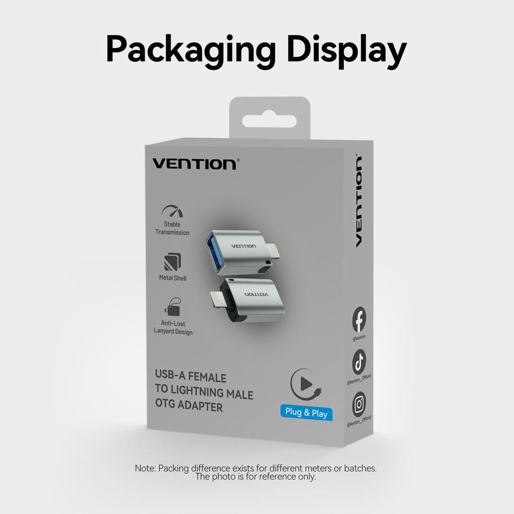 Vention USB-A Female to Lightning Male OTG Adapter