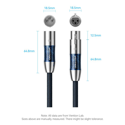 XLR Male to XLR Female Microphone Cable (Hi-Fi)