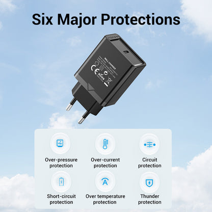 Vention 1-Port USB-C Wall Charger 20W EU-Plug