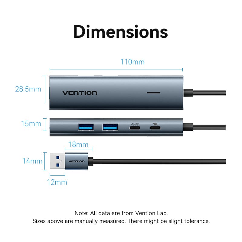 USB-A to USB 3.2 Gen 1 Type-C/USB 3.0*3/USB-C Hub