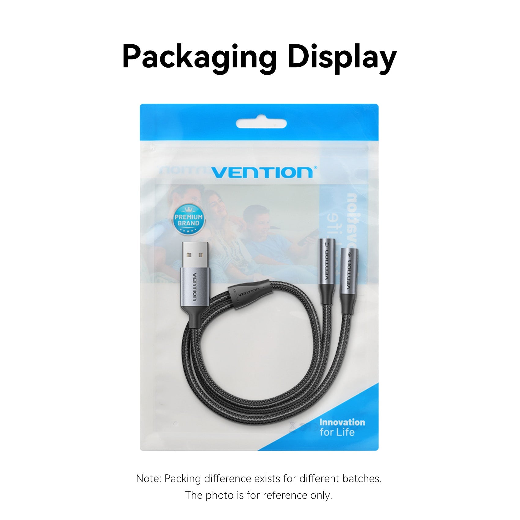 Vention 2-Port USB External Sound Card 0.25M Gray
