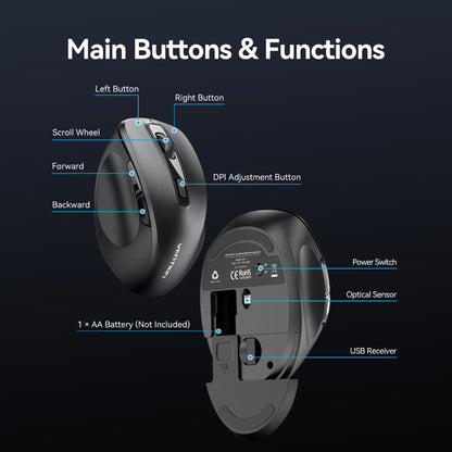 Vention 2.4G Wireless Ergonomic Mouse