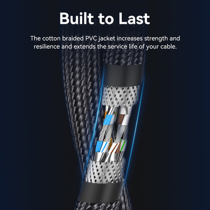 Cotton Braided Cat8 SFTP Ethernet Patch Cable