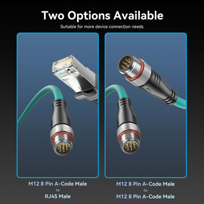 Vention M12 8 Pin A-Code to RJ45 Ethernet Patch Cable