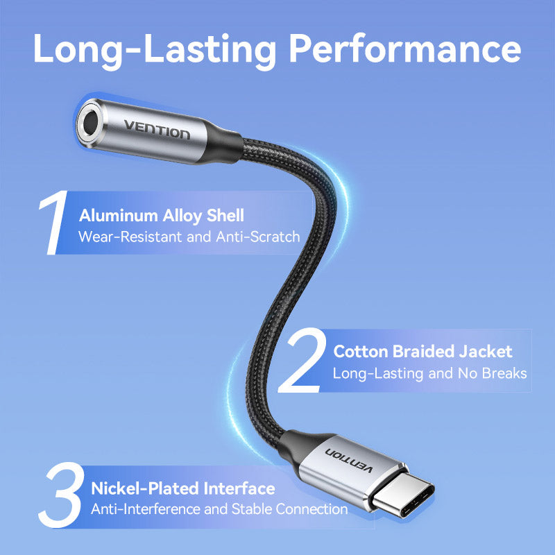 USB-C Male to 3.5mm Female Audio Adapter