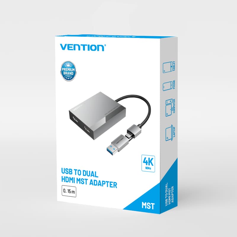 USB-C/USB-A to Dual HDMI MST Adapter