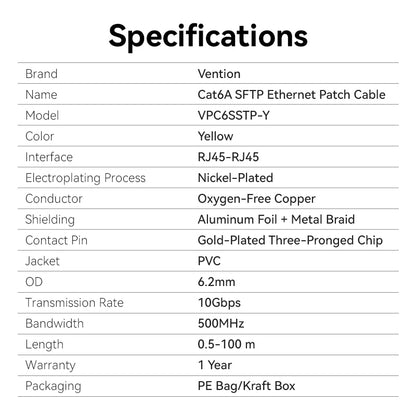 Vention Cat.6A SFTP Patch Cable Yellow