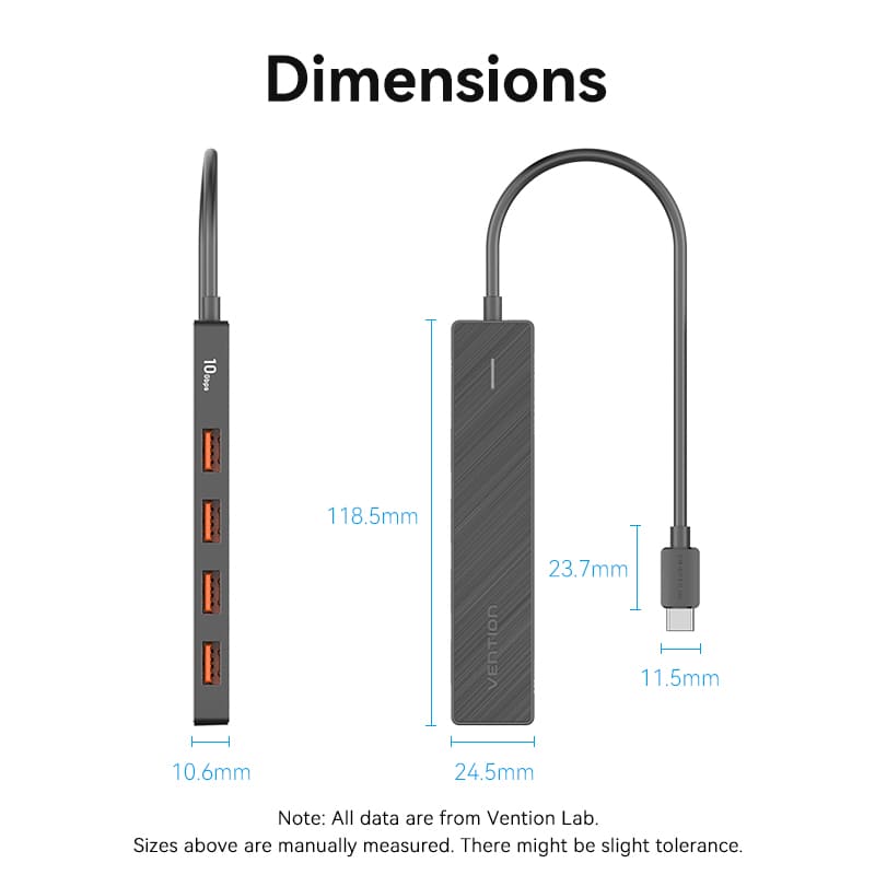 5-in-1 USB 3.2 Gen 2 Hub