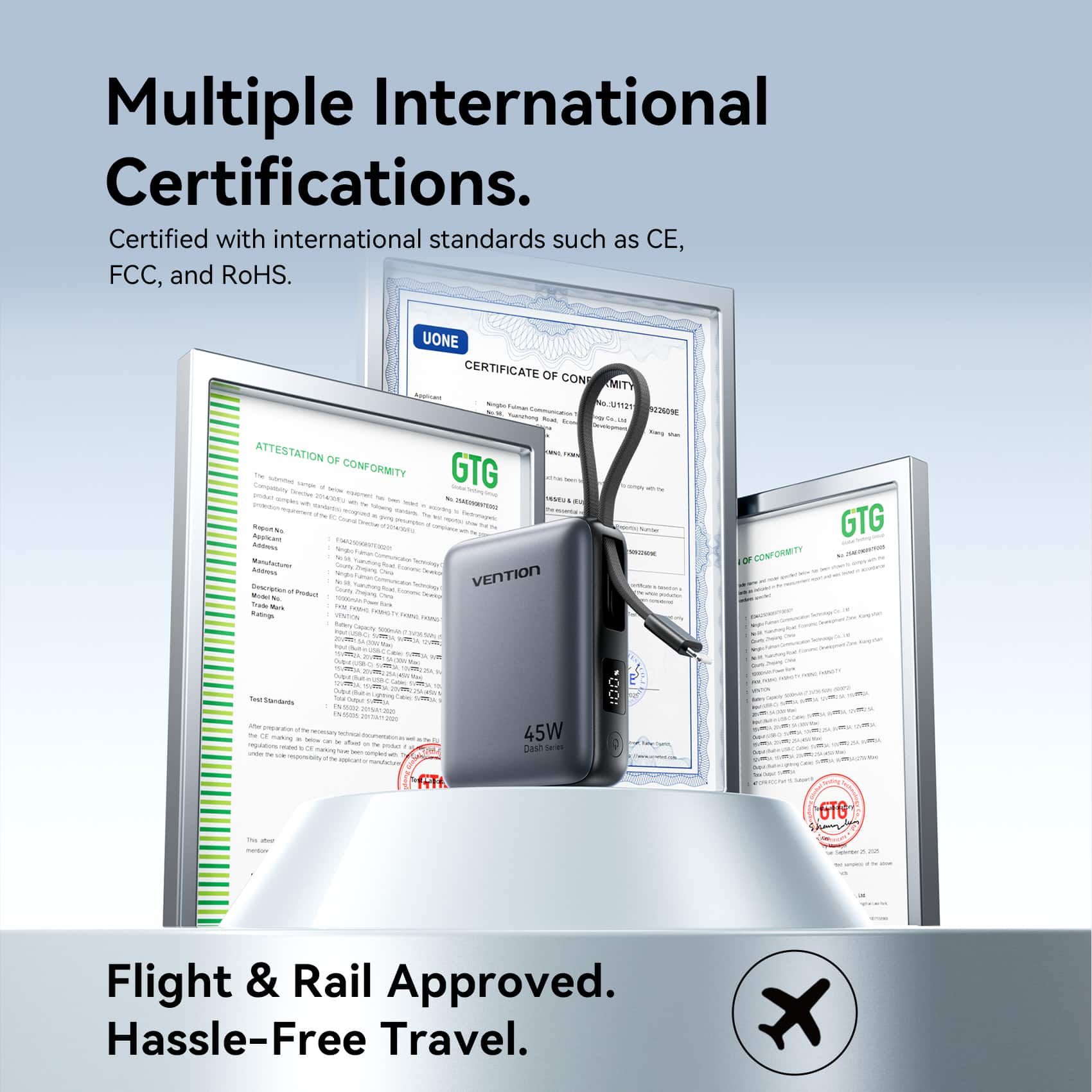 Vention 10000mAh Mini Power Bank 45W